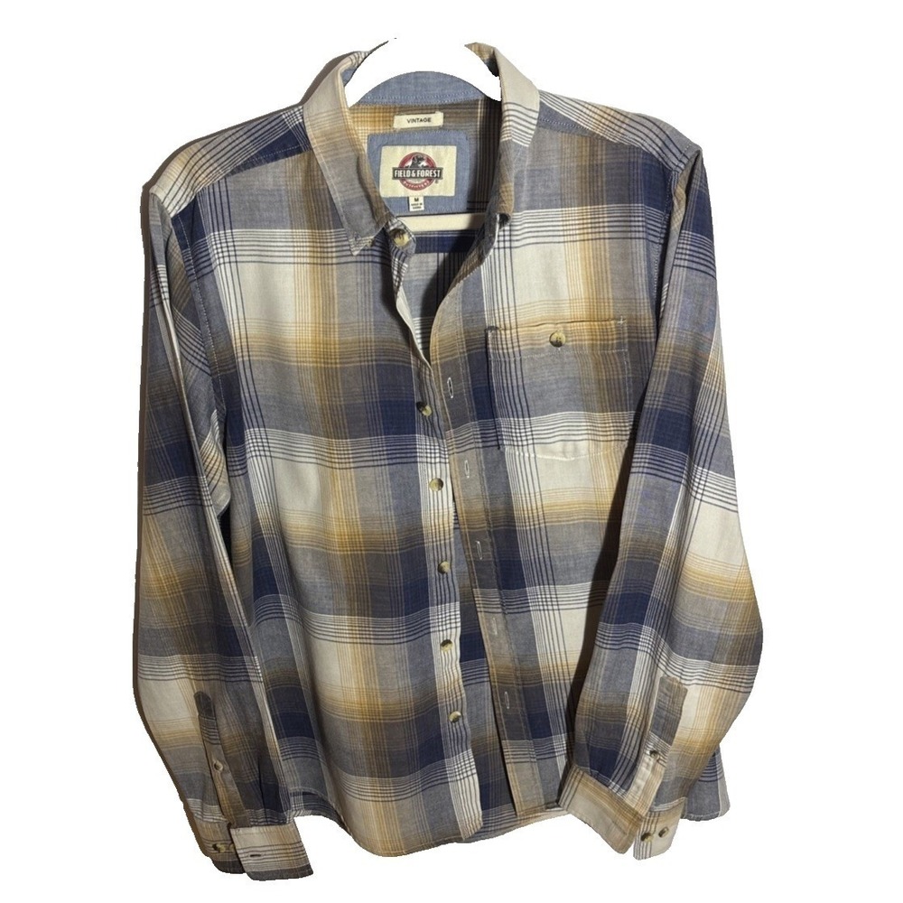 Field & Forest Outfitters Mens Vintage Plaid Button Down Shirt Lark Medium